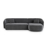 Gomera 4-Sitzer Ecksofa, Rechte Seite, aus Samt in Dunkelgrau (Salvador 18), 260x155x74 cm von Cosmopolitan Design – Bild 1