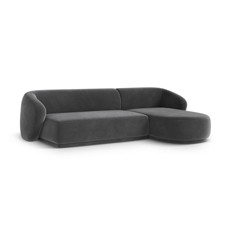 Gomera 4-Sitzer Ecksofa, Rechte Seite, aus Samt in Dunkelgrau (Salvador 18), 260x155x74 cm von Cosmopolitan Design – Bild 3