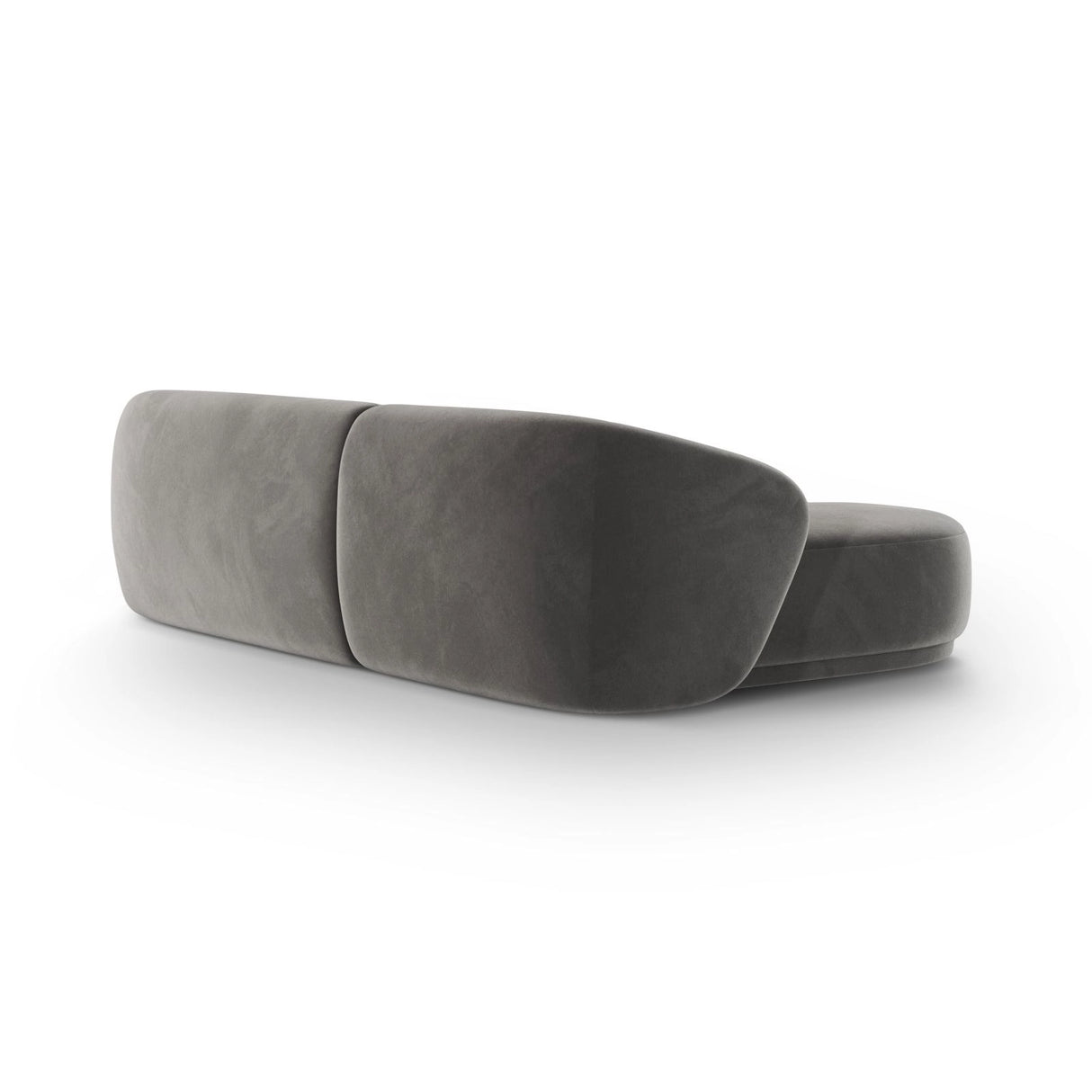 Gomera 4-Sitzer Ecksofa, Rechte Seite, aus Samt in Grau (Salvador 17), 260x155x74 cm von Cosmopolitan Design – Bild 5