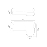 Gomera 4-Sitzer Ecksofa, Rechte Seite, aus Samt in Grün (Salvador 8), 260x155x74 cm von Cosmopolitan Design – Bild 2