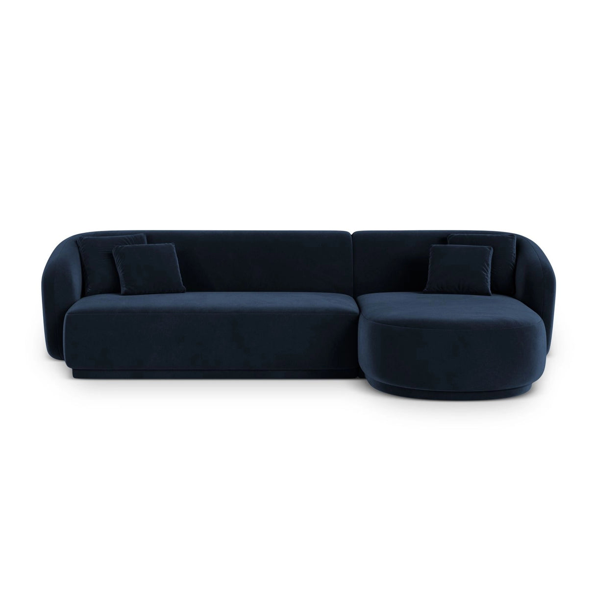 Gomera 4-Sitzer Ecksofa, Rechte Seite, aus Samt in Königsblau (Salvador 5), 260x155x74 cm von Cosmopolitan Design – Bild 1