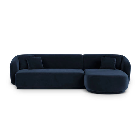 Gomera 4-Sitzer Ecksofa, Rechte Seite, aus Samt in Königsblau (Salvador 5), 260x155x74 cm von Cosmopolitan Design – Bild 1