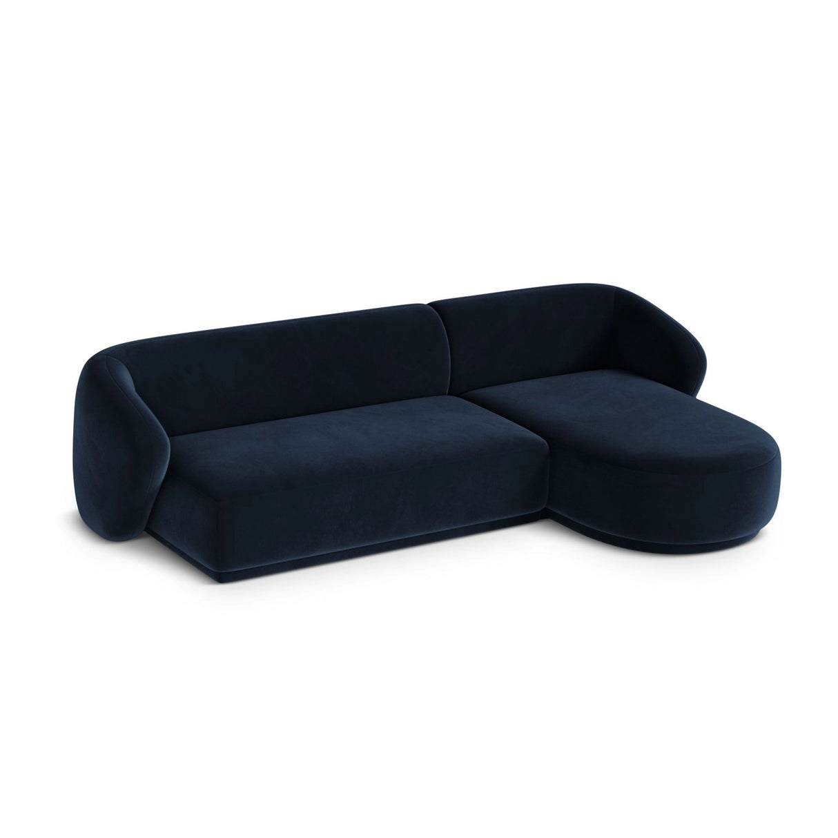 Gomera 4-Sitzer Ecksofa, Rechte Seite, aus Samt in Königsblau (Salvador 5), 260x155x74 cm von Cosmopolitan Design – Bild 4