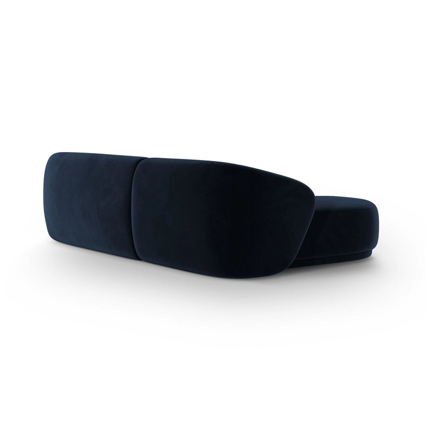 Gomera 4-Sitzer Ecksofa, Rechte Seite, aus Samt in Königsblau (Salvador 5), 260x155x74 cm von Cosmopolitan Design – Bild 5