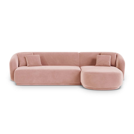 Gomera 4-Sitzer Ecksofa, Rechte Seite, aus Samt in Rosa (Salvador 11), 260x155x74 cm von Cosmopolitan Design – Bild 1