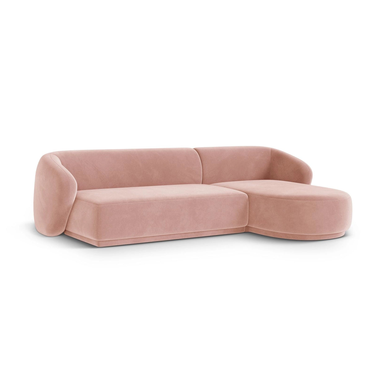 Gomera 4-Sitzer Ecksofa, Rechte Seite, aus Samt in Rosa (Salvador 11), 260x155x74 cm von Cosmopolitan Design – Bild 3
