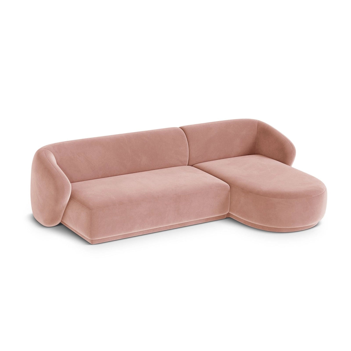 Gomera 4-Sitzer Ecksofa, Rechte Seite, aus Samt in Rosa (Salvador 11), 260x155x74 cm von Cosmopolitan Design – Bild 4