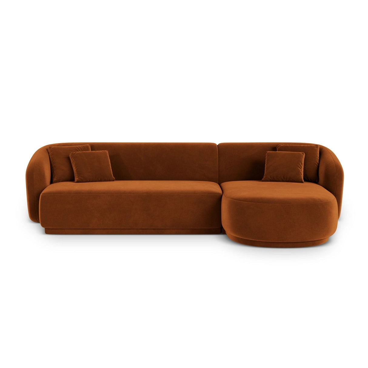 Gomera 4-Sitzer Ecksofa, Rechte Seite, aus Samt in Terrakotta (Salvador 14), 260x155x74 cm von Cosmopolitan Design – Bild 1
