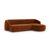Gomera 4-Sitzer Ecksofa, Rechte Seite, aus Samt in Terrakotta (Salvador 14), 260x155x74 cm von Cosmopolitan Design – Bild 3