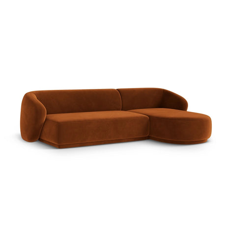 Gomera 4-Sitzer Ecksofa, Rechte Seite, aus Samt in Terrakotta (Salvador 14), 260x155x74 cm von Cosmopolitan Design – Bild 3