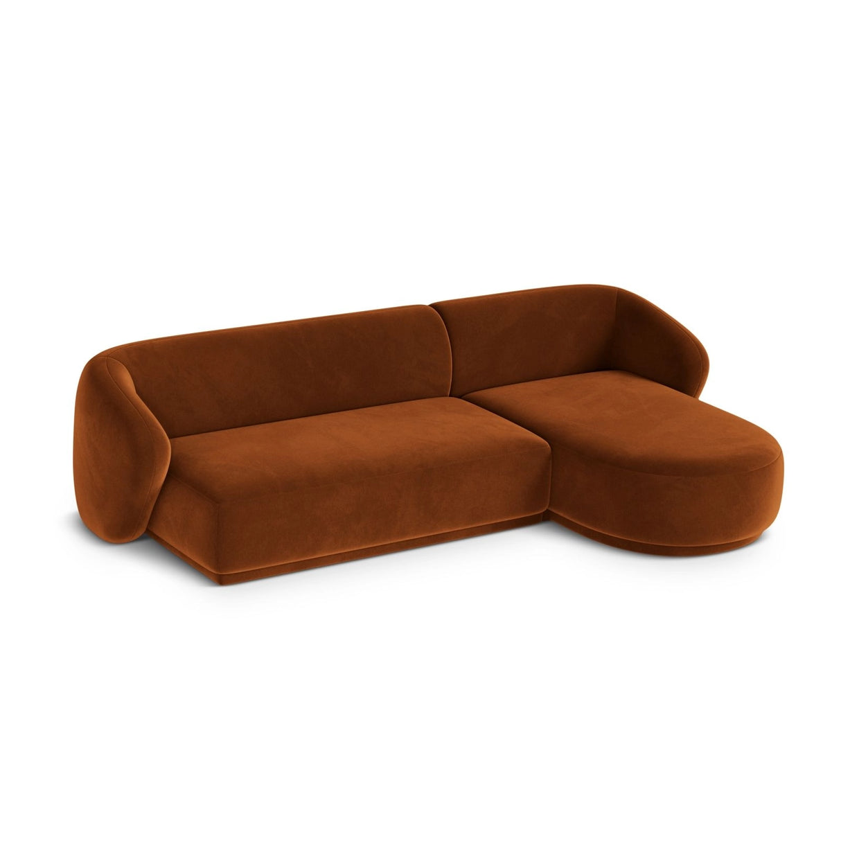 Gomera 4-Sitzer Ecksofa, Rechte Seite, aus Samt in Terrakotta (Salvador 14), 260x155x74 cm von Cosmopolitan Design – Bild 4