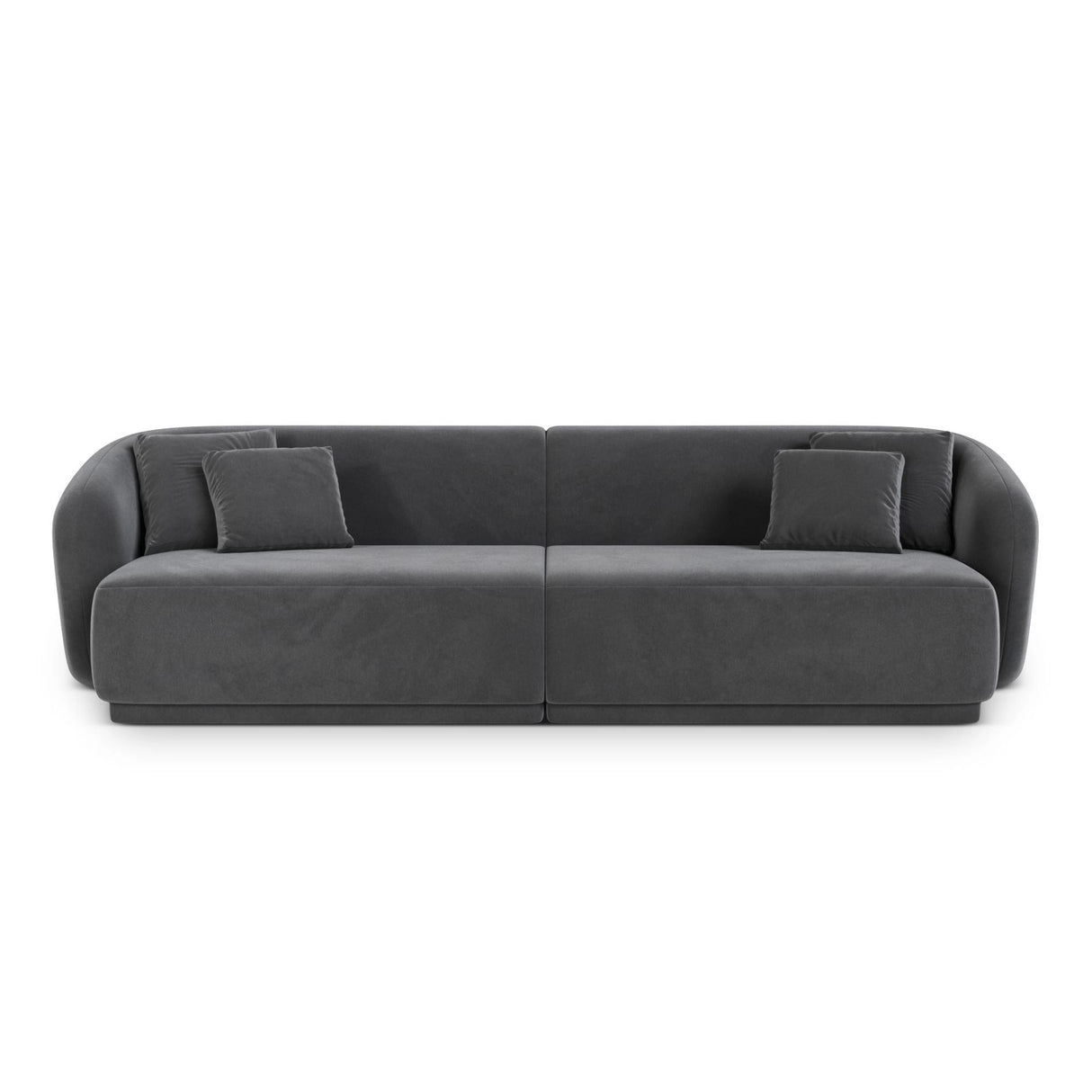 Gomera 4-Sitzer Sofa aus Samt in Dunkelgrau (Salvador 18), 246x93x74 cm von Cosmopolitan Design – Bild 1