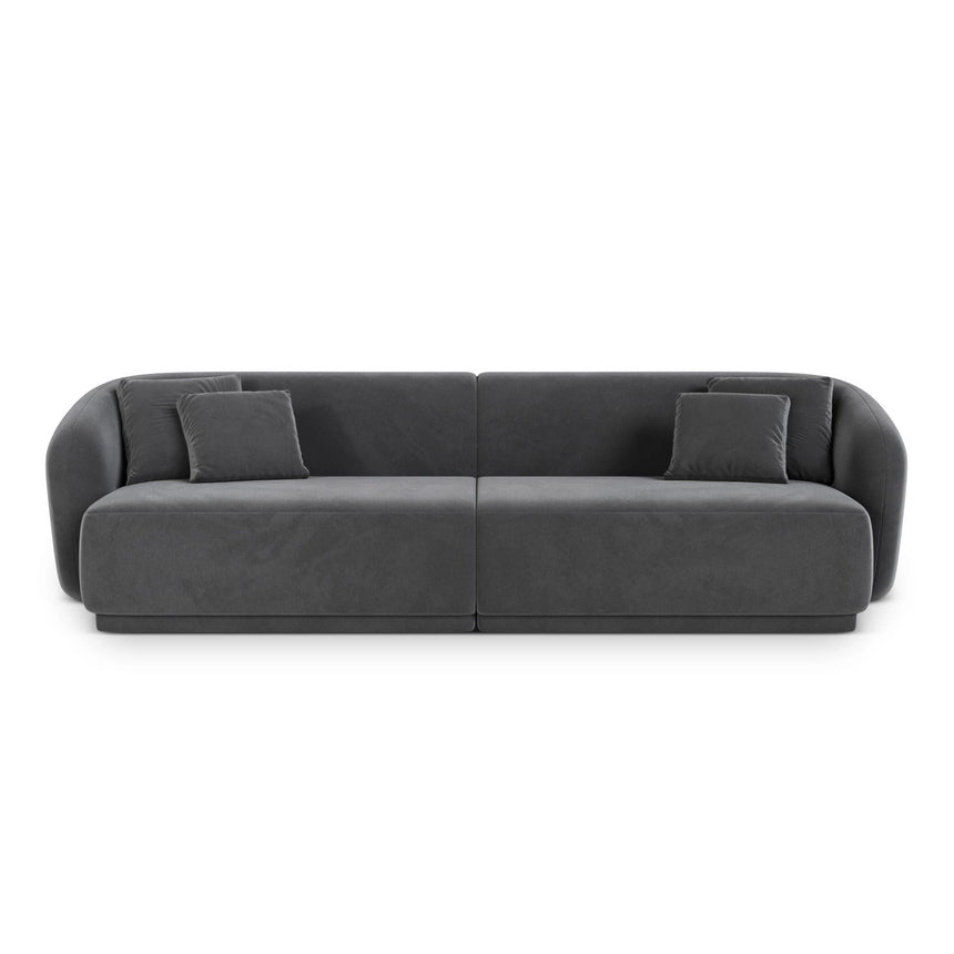 Gomera 4-Sitzer Sofa aus Samt in Dunkelgrau (Salvador 18), 246x93x74 cm von Cosmopolitan Design – Bild 1