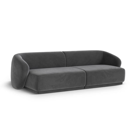 Gomera 4-Sitzer Sofa aus Samt in Dunkelgrau (Salvador 18), 246x93x74 cm von Cosmopolitan Design – Bild 3