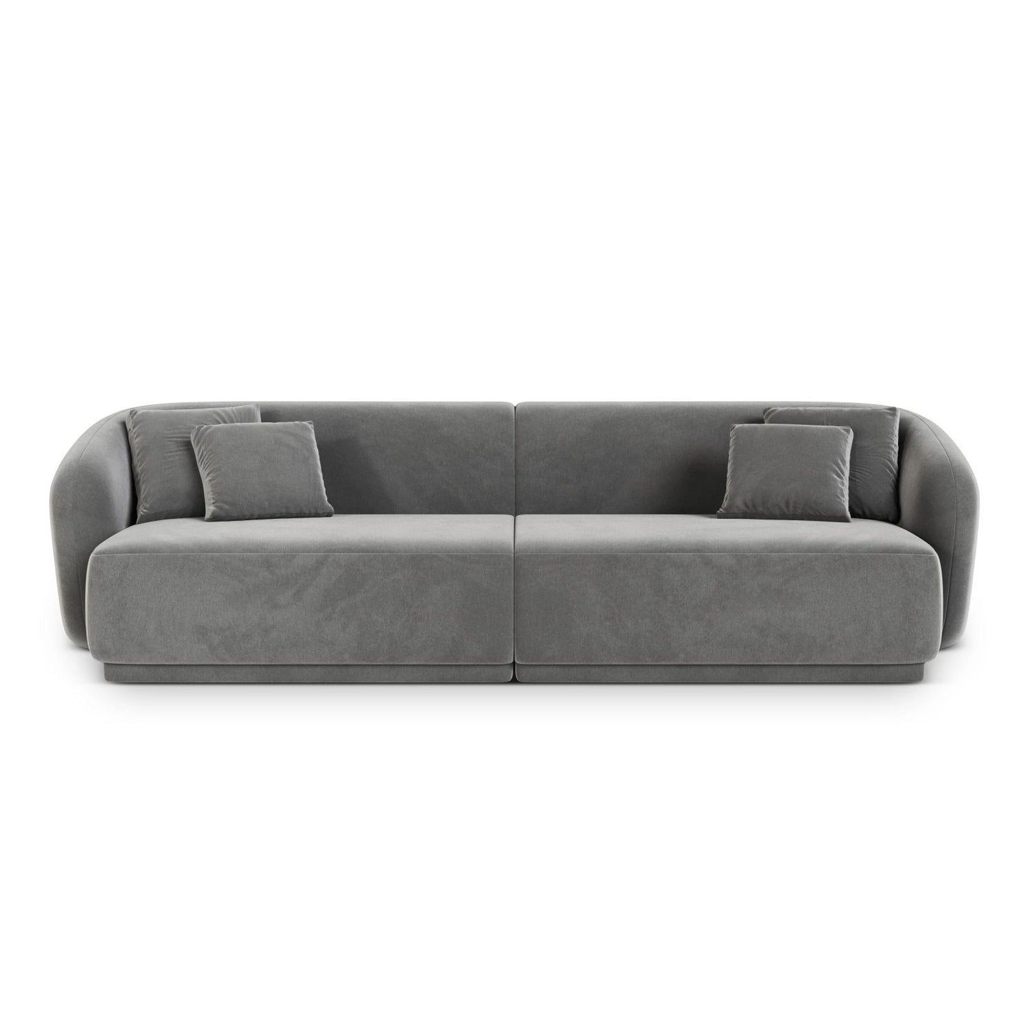 Gomera 4-Sitzer Sofa aus Samt in Grau (Salvador 17), 246x93x74 cm von Cosmopolitan Design – Bild 1