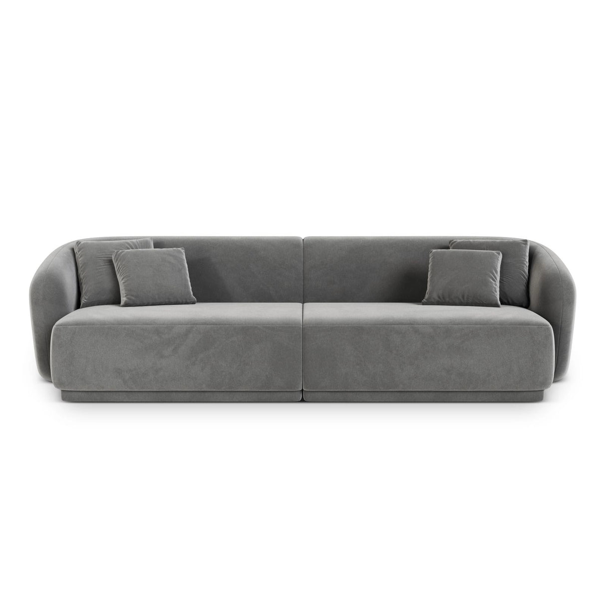 Gomera 4-Sitzer Sofa aus Samt in Grau (Salvador 17), 246x93x74 cm von Cosmopolitan Design – Bild 1