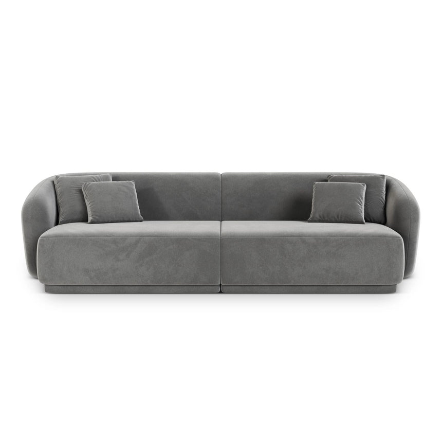 Gomera 4-Sitzer Sofa aus Samt in Grau (Salvador 17), 246x93x74 cm von Cosmopolitan Design – Bild 1