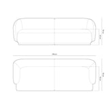 Gomera 4-Sitzer Sofa aus Samt in Grün (Salvador 8), 246x93x74 cm von Cosmopolitan Design – Bild 2