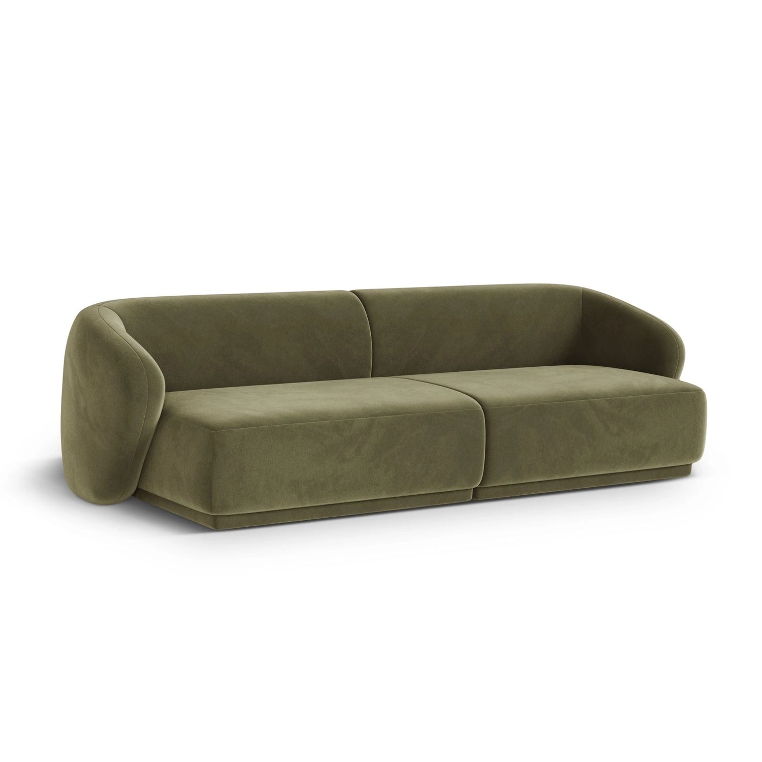 Gomera 4-Sitzer Sofa aus Samt in Grün (Salvador 8), 246x93x74 cm von Cosmopolitan Design – Bild 3