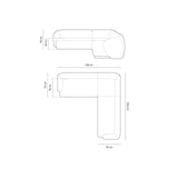 Gomera 5-Sitzer Ecksofa, symmetrisch, aus Samt, 256x256x74 cm von Cosmopolitan Design – Bild 2