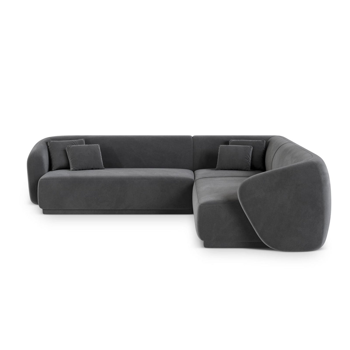 Gomera 5-Sitzer Ecksofa, symmetrisch, aus Samt in Dunkelgrau (Salvador 18), 256x256x74 cm von Cosmopolitan Design – Bild 1