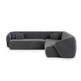 Gomera 5-Sitzer Ecksofa, symmetrisch, aus Samt in Dunkelgrau (Salvador 18), 256x256x74 cm von Cosmopolitan Design – Bild 1