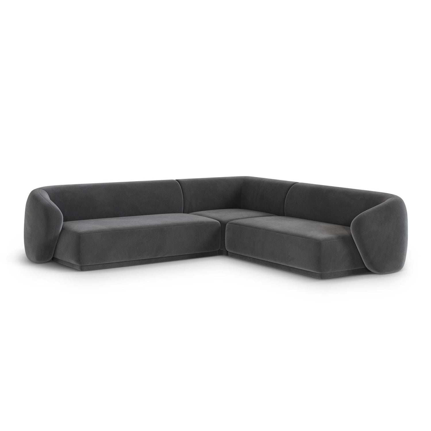 Gomera 5-Sitzer Ecksofa, symmetrisch, aus Samt in Dunkelgrau (Salvador 18), 256x256x74 cm von Cosmopolitan Design – Bild 3