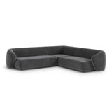 Gomera 5-Sitzer Ecksofa, symmetrisch, aus Samt in Dunkelgrau (Salvador 18), 256x256x74 cm von Cosmopolitan Design – Bild 3