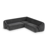 Gomera 5-Sitzer Ecksofa, symmetrisch, aus Samt in Dunkelgrau (Salvador 18), 256x256x74 cm von Cosmopolitan Design – Bild 4