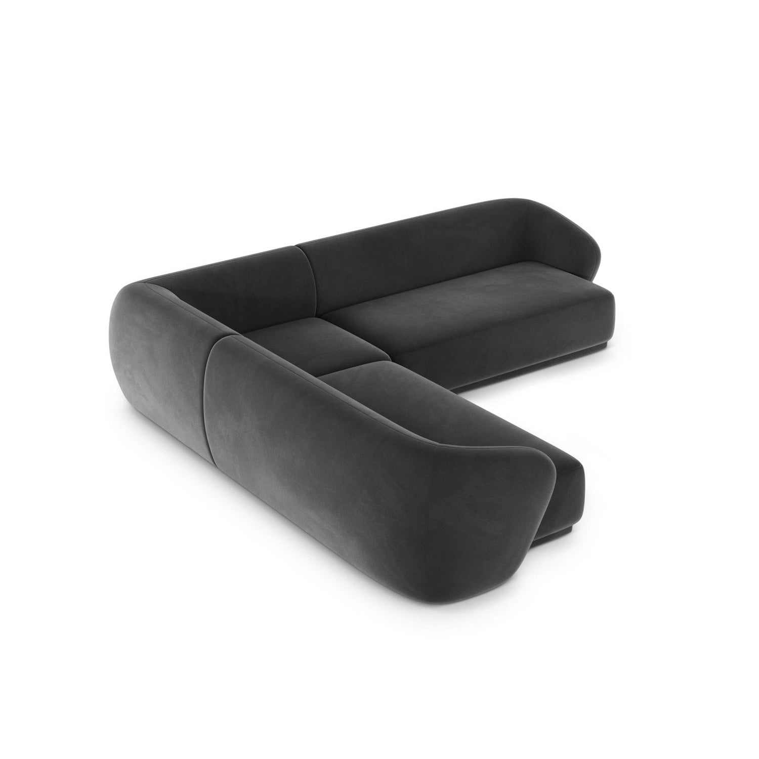 Gomera 5-Sitzer Ecksofa, symmetrisch, aus Samt in Dunkelgrau (Salvador 18), 256x256x74 cm von Cosmopolitan Design – Bild 5