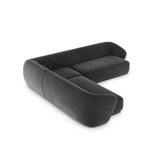 Gomera 5-Sitzer Ecksofa, symmetrisch, aus Samt in Dunkelgrau (Salvador 18), 256x256x74 cm von Cosmopolitan Design – Bild 5