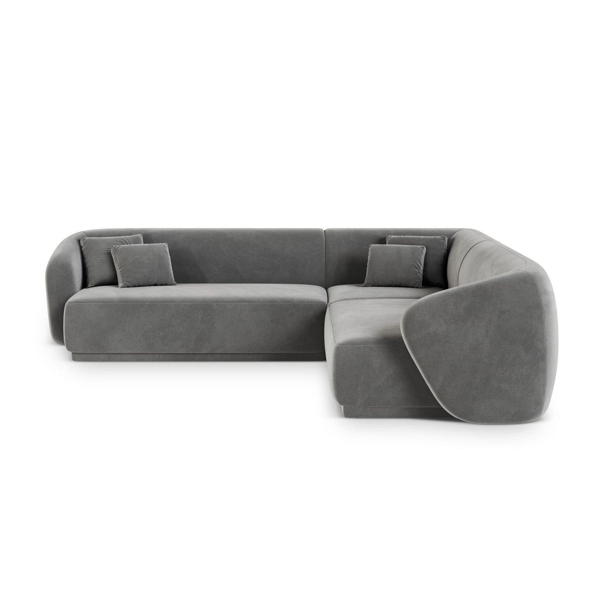 Gomera 5-Sitzer Ecksofa, symmetrisch, aus Samt in Grau (Salvador 17), 256x256x74 cm von Cosmopolitan Design – Bild 1