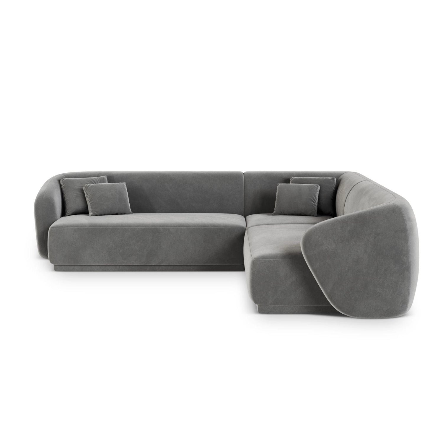 Gomera 5-Sitzer Ecksofa, symmetrisch, aus Samt in Grau (Salvador 17), 256x256x74 cm von Cosmopolitan Design – Bild 1