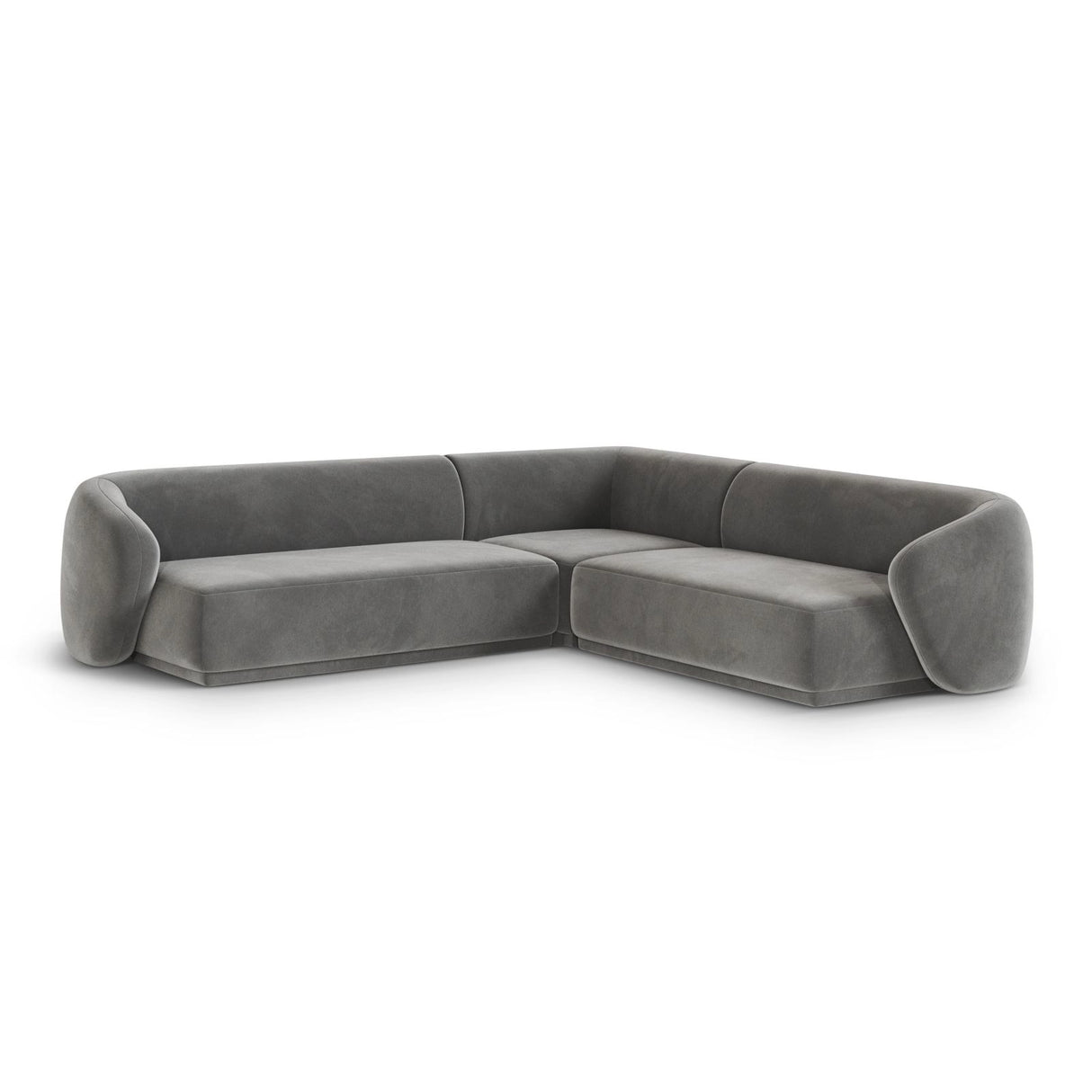 Gomera 5-Sitzer Ecksofa, symmetrisch, aus Samt in Grau (Salvador 17), 256x256x74 cm von Cosmopolitan Design – Bild 3