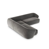 Gomera 5-Sitzer Ecksofa, symmetrisch, aus Samt in Grau (Salvador 17), 256x256x74 cm von Cosmopolitan Design – Bild 5