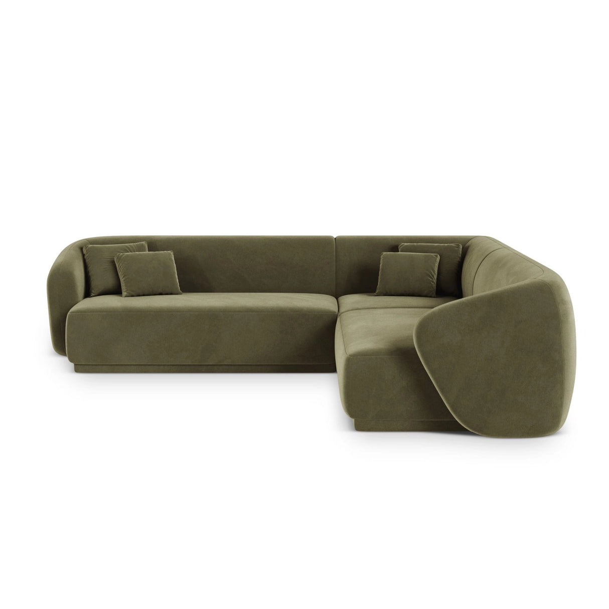 Gomera 5-Sitzer Ecksofa, symmetrisch, aus Samt in Grün (Salvador 8), 256x256x74 cm von Cosmopolitan Design – Bild 1