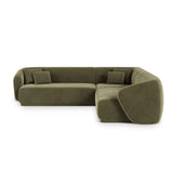 Gomera 5-Sitzer Ecksofa, symmetrisch, aus Samt in Grün (Salvador 8), 256x256x74 cm von Cosmopolitan Design – Bild 1