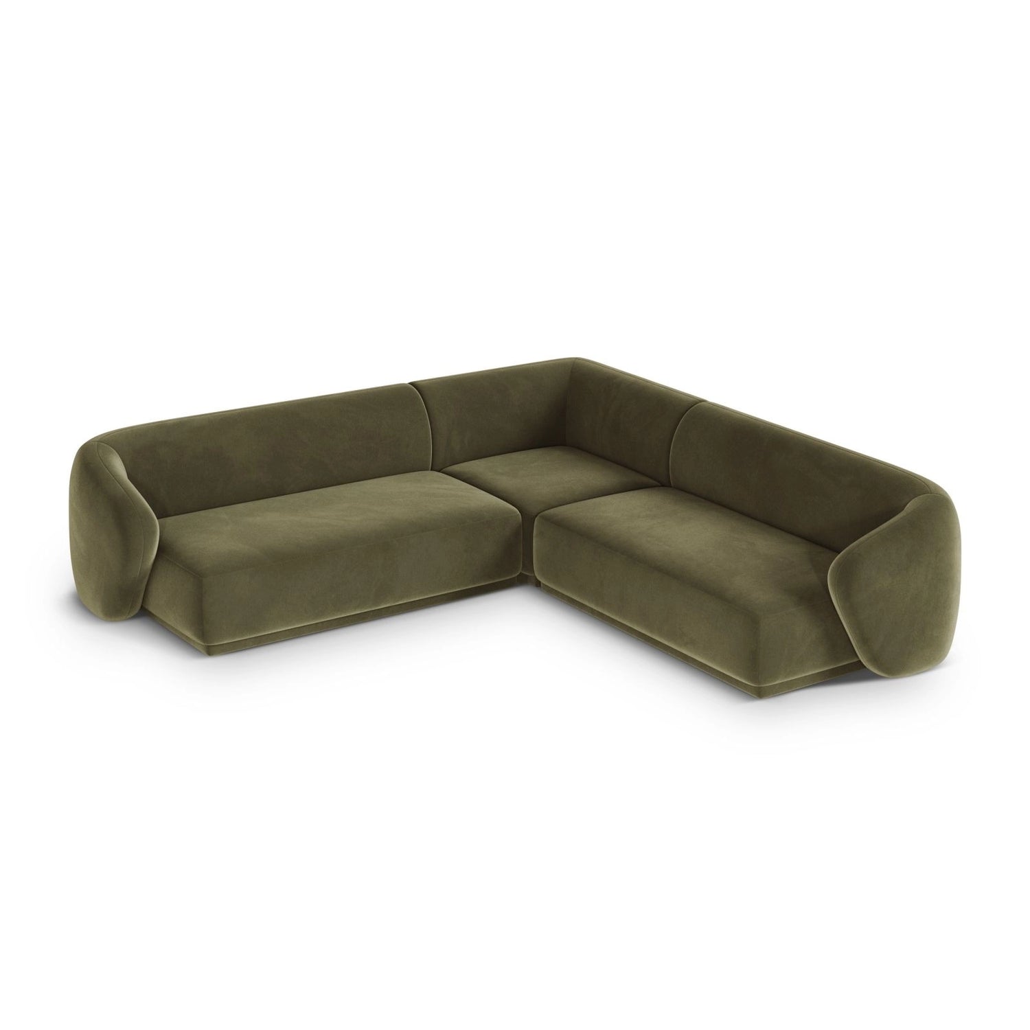 Gomera 5-Sitzer Ecksofa, symmetrisch, aus Samt in Grün (Salvador 8), 256x256x74 cm von Cosmopolitan Design – Bild 4