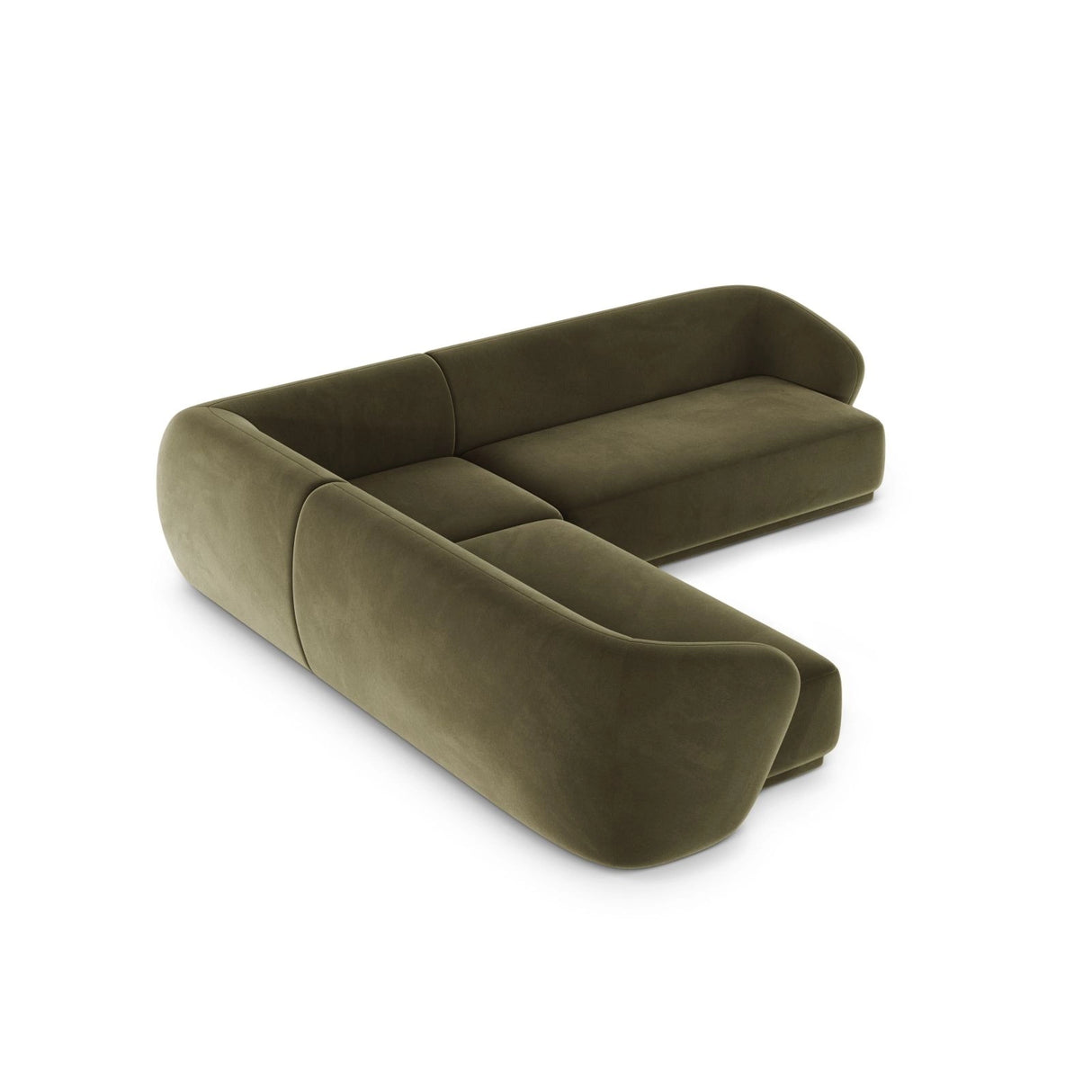 Gomera 5-Sitzer Ecksofa, symmetrisch, aus Samt in Grün (Salvador 8), 256x256x74 cm von Cosmopolitan Design – Bild 5