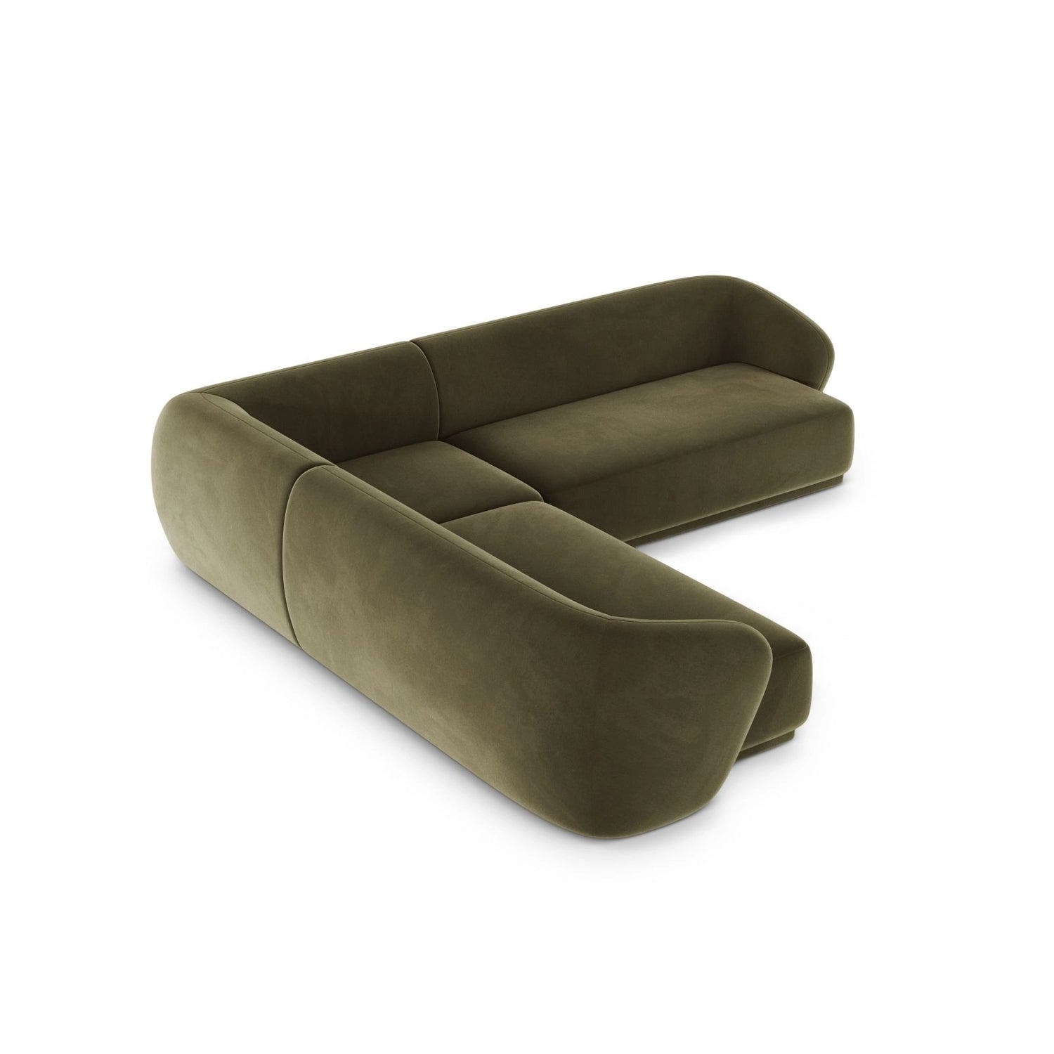Gomera 5-Sitzer Ecksofa, symmetrisch, aus Samt in Grün (Salvador 8), 256x256x74 cm von Cosmopolitan Design – Bild 5