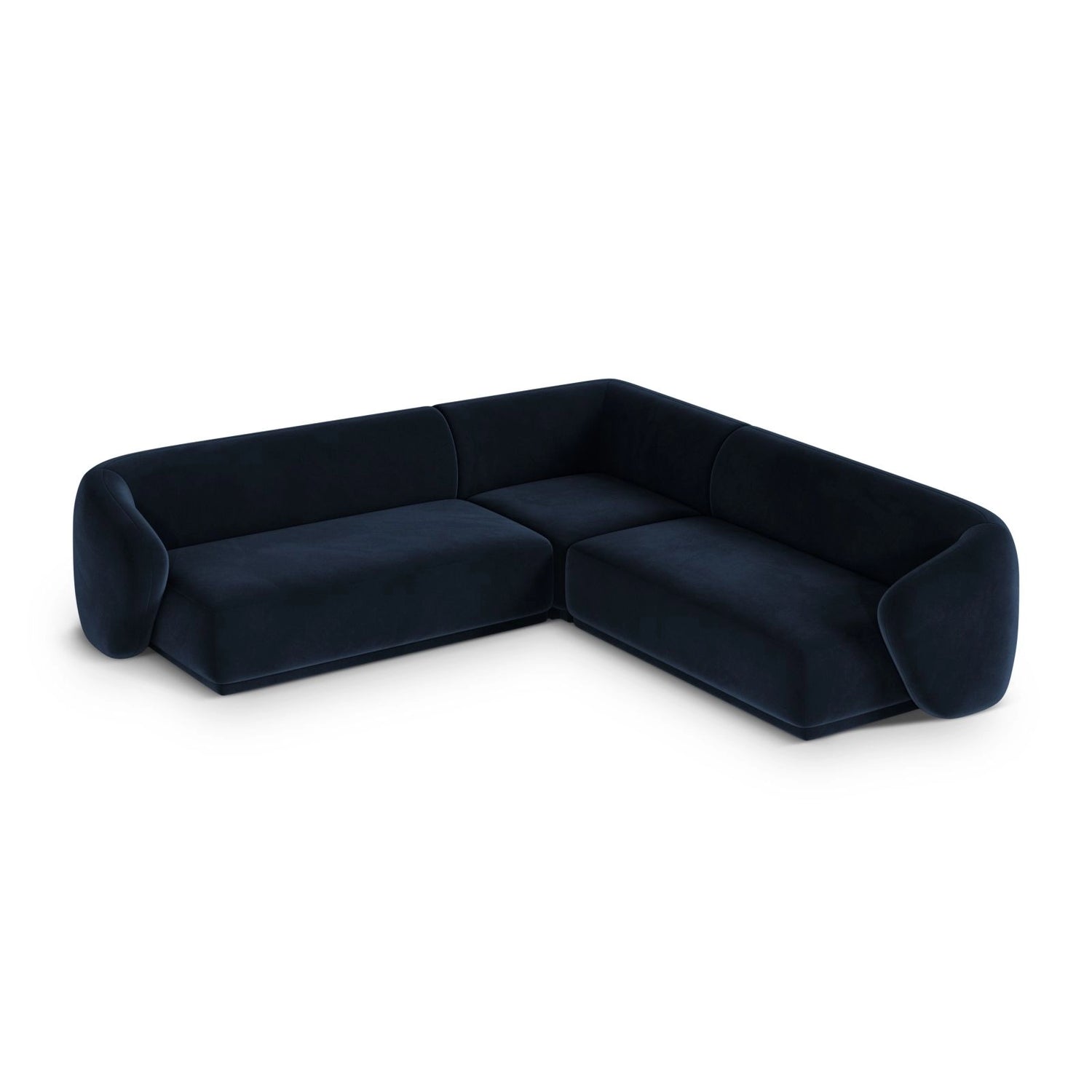 Gomera 5-Sitzer Ecksofa, symmetrisch, aus Samt in Königsblau (Salvador 5), 256x256x74 cm von Cosmopolitan Design – Bild 4
