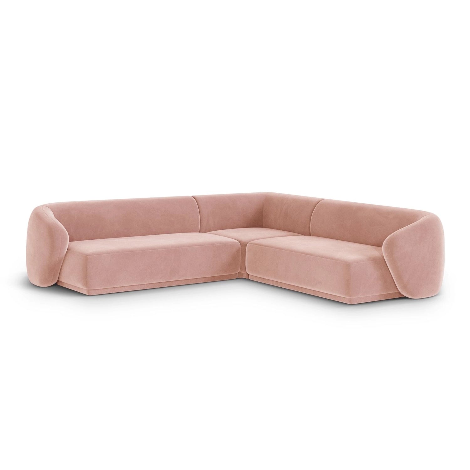 Gomera 5-Sitzer Ecksofa, symmetrisch, aus Samt in Rosa (Salvador 11), 256x256x74 cm von Cosmopolitan Design – Bild 3