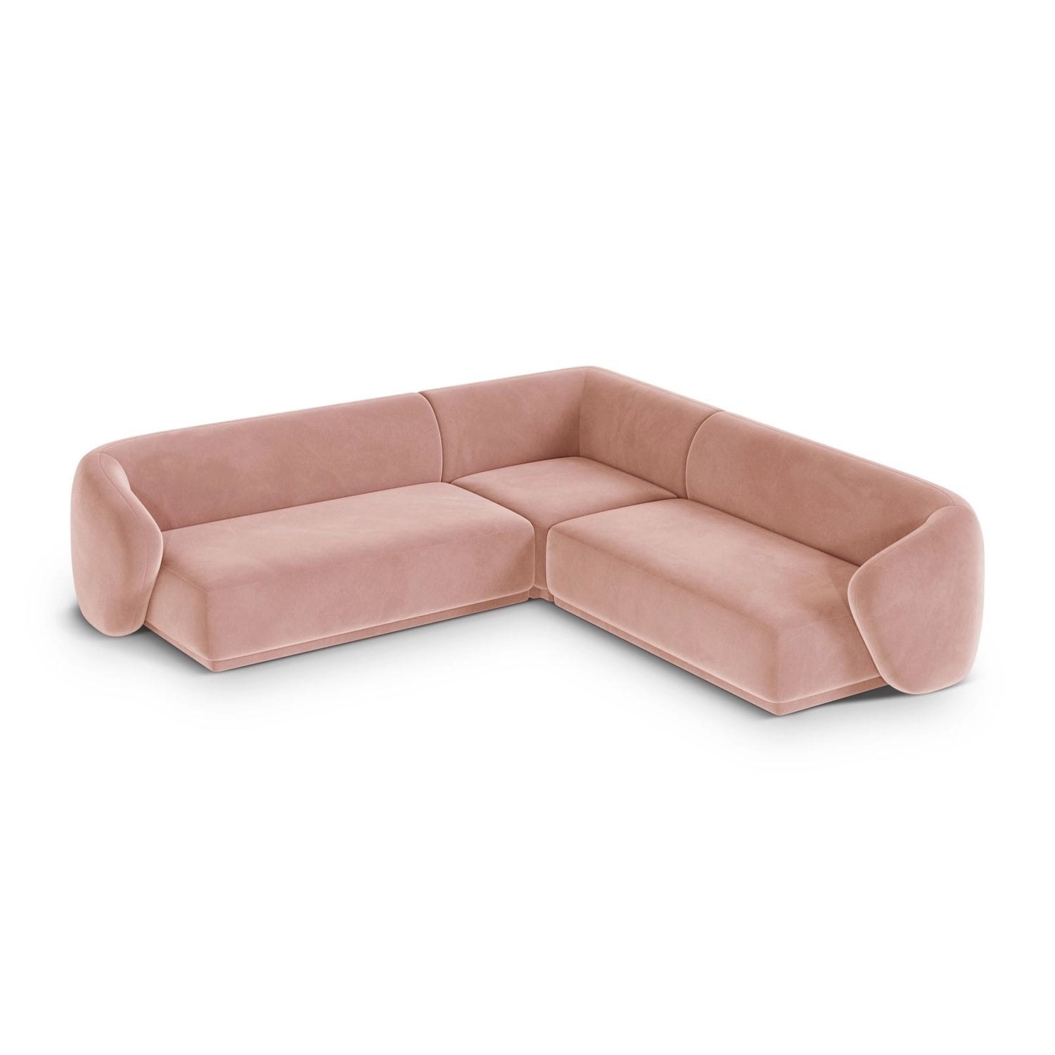 Gomera 5-Sitzer Ecksofa, symmetrisch, aus Samt in Rosa (Salvador 11), 256x256x74 cm von Cosmopolitan Design – Bild 4