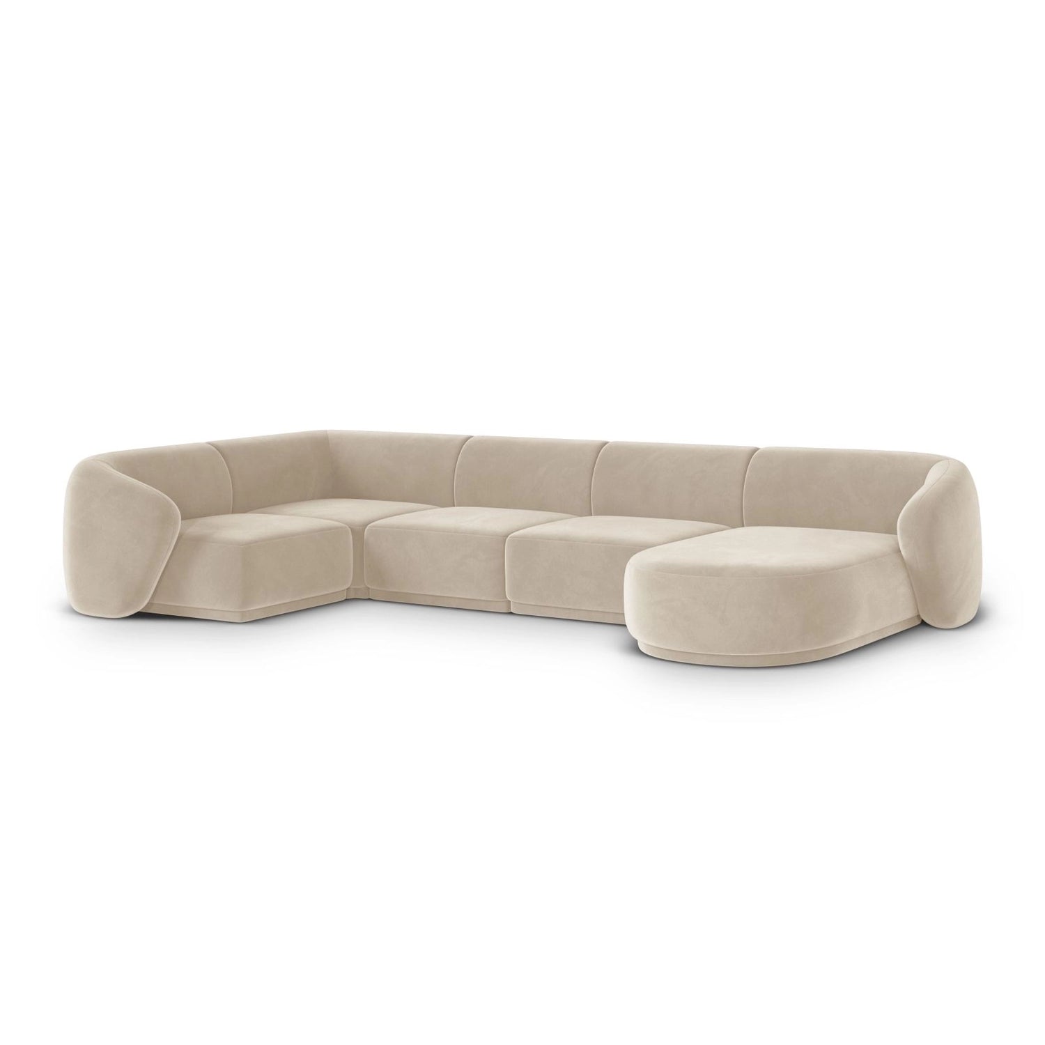 Gomera 6-Sitzer Panorama Ecksofa, Linke Seite, aus Samt, 336x166x74 cm von Cosmopolitan Design – Bild 3