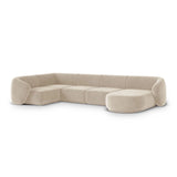 Gomera 6-Sitzer Panorama Ecksofa, Linke Seite, aus Samt, 336x166x74 cm von Cosmopolitan Design – Bild 3