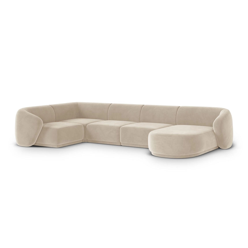 Gomera 6-Sitzer Panorama Ecksofa, Linke Seite, aus Samt, 336x166x74 cm von Cosmopolitan Design – Bild 3