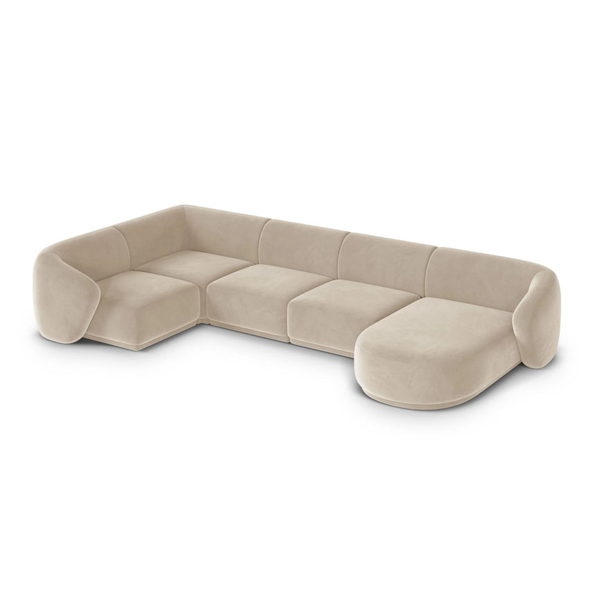 Gomera 6-Sitzer Panorama Ecksofa, Linke Seite, aus Samt, 336x166x74 cm von Cosmopolitan Design – Bild 4