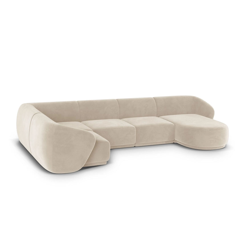 Gomera 6-Sitzer Panorama Ecksofa, Linke Seite, aus Samt, 336x166x74 cm von Cosmopolitan Design – Bild 5