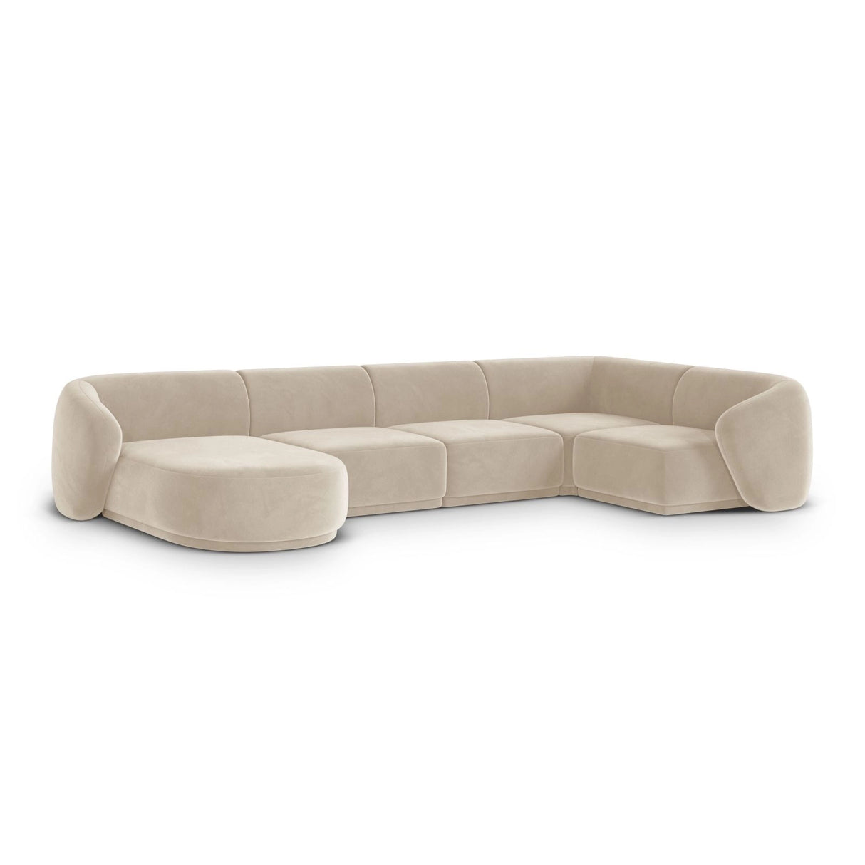 Gomera 6-Sitzer Panorama Ecksofa, Rechte Seite, aus Samt, 336x166x74 cm von Cosmopolitan Design – Bild 3