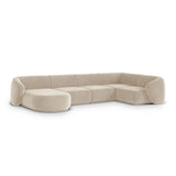 Gomera 6-Sitzer Panorama Ecksofa, Rechte Seite, aus Samt, 336x166x74 cm von Cosmopolitan Design – Bild 3